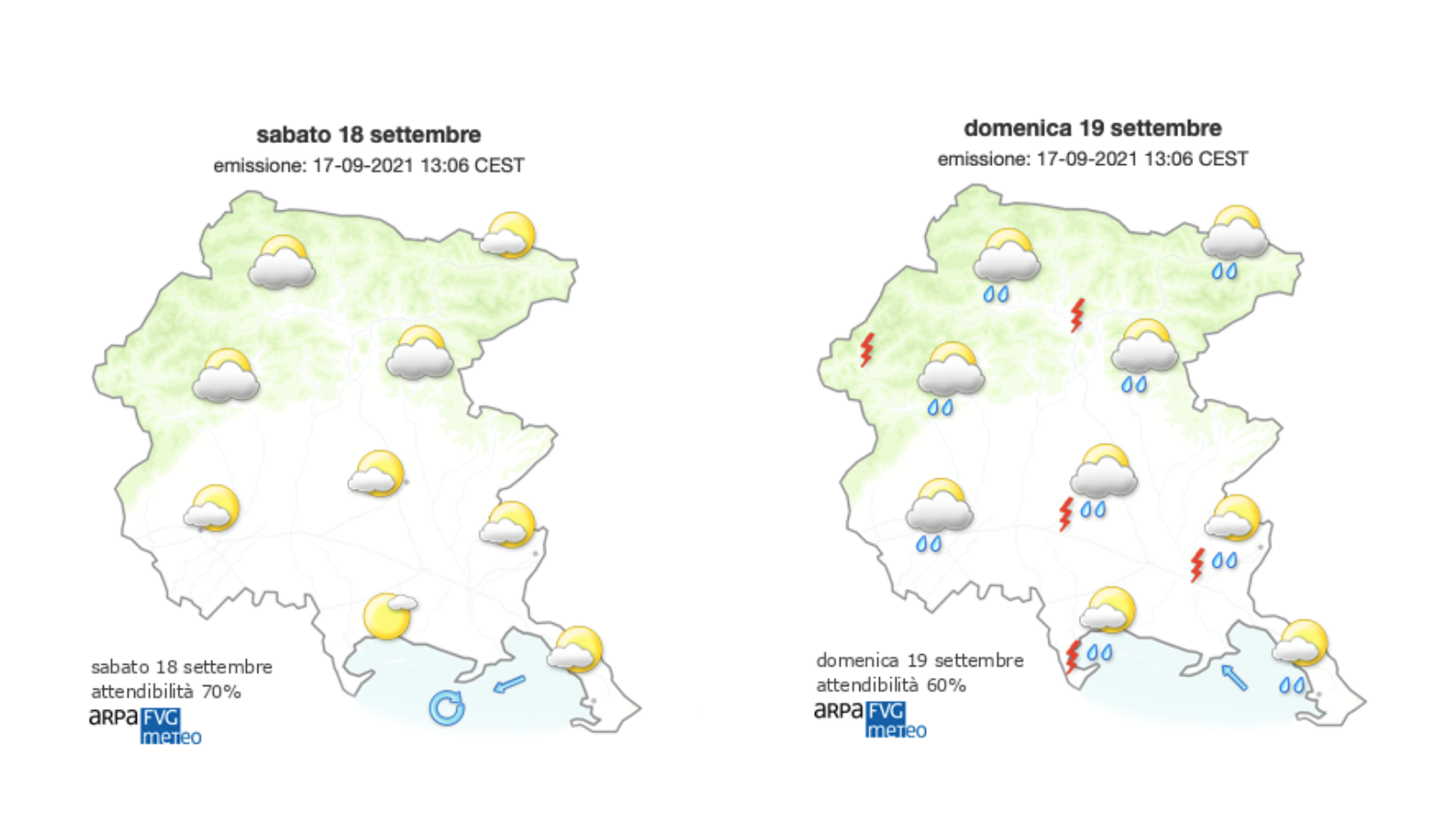 Meteo, sole sulla costa del Goriziano e soffia Borino